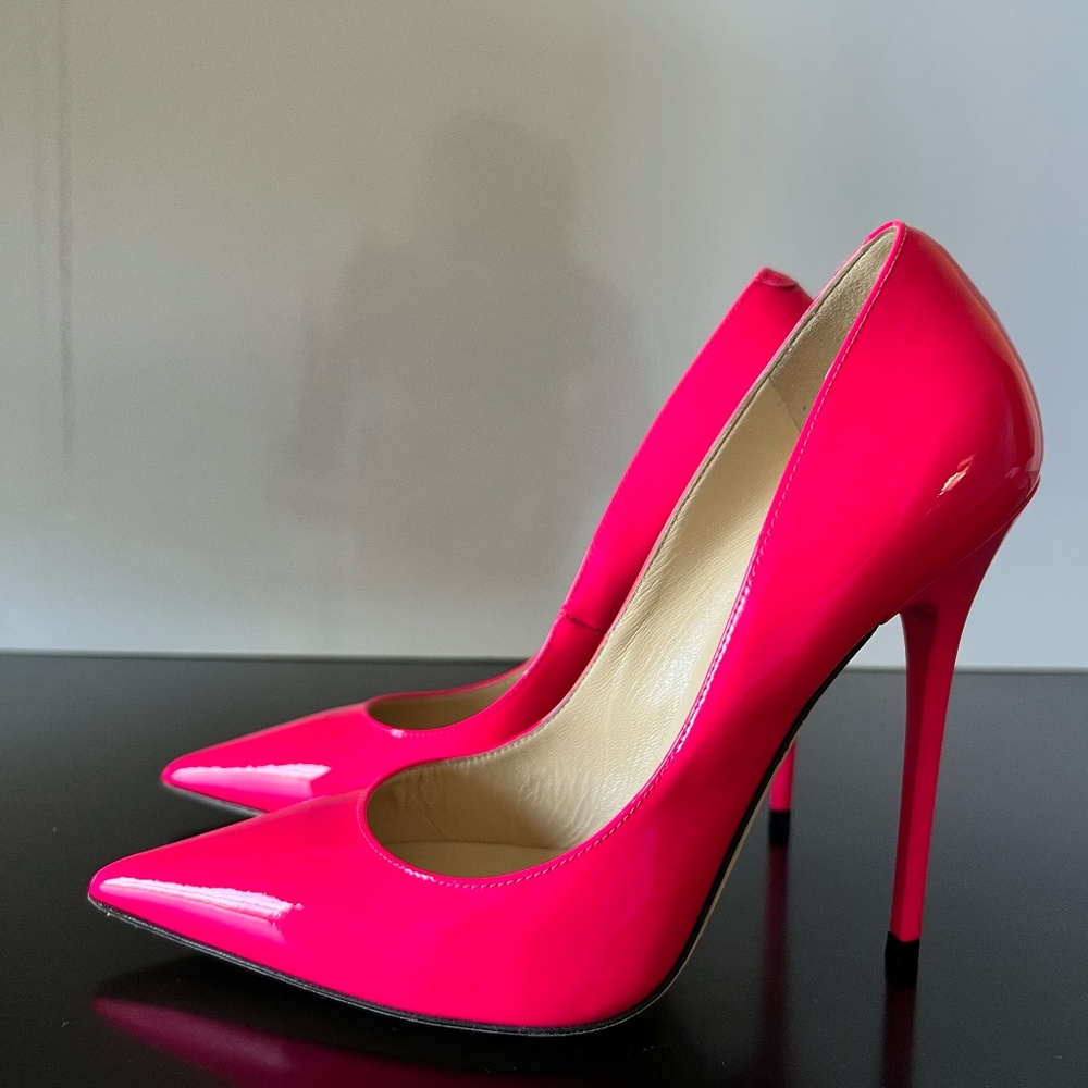 Jimmy Choo Anouk Hot Pink Patent Heels